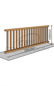 Dřevěné schody - Galerie standardní výplň - délka 3000mm
