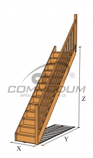 Samonosné schodiště - JANA přímé KV 2800+30