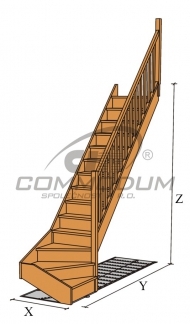 Dřevěné schody - JANA spodní lomení KV 3000+30