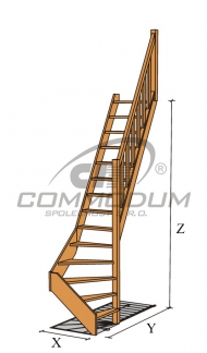 Dřevěné schody - LIMBA spodni lomení KV 2940