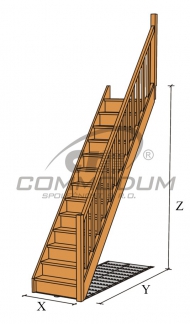 Samonosné schodiště - NATUR přímé KV 2800
